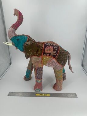 Vintage Fabric  Bohemian Patchwork Elephant.